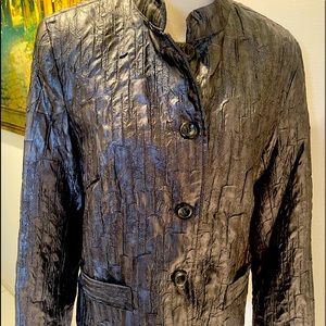Erin By Erin London Pewter Metallic Jacket  Sz L